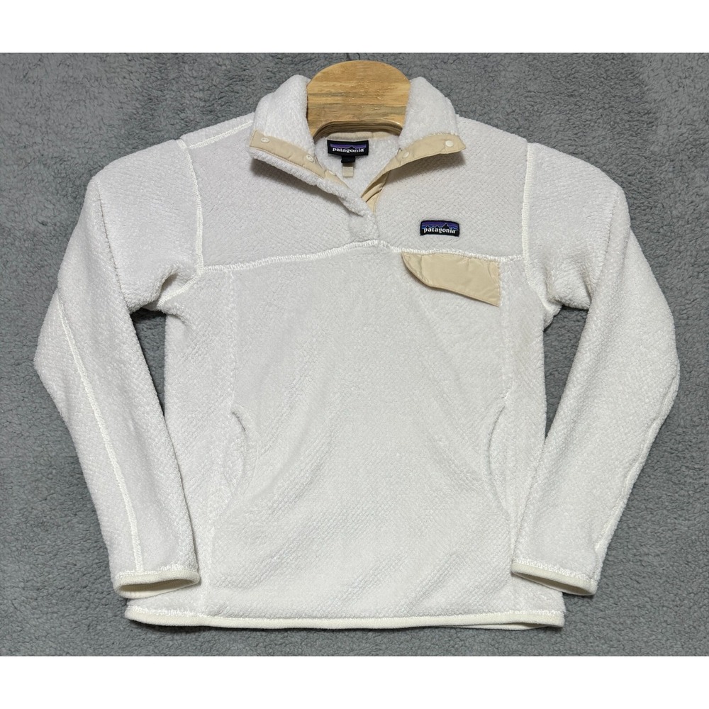 Patagonia Re Tool Snap T Pullover Fleece Jacket STY25442 Ivory / White Womens M